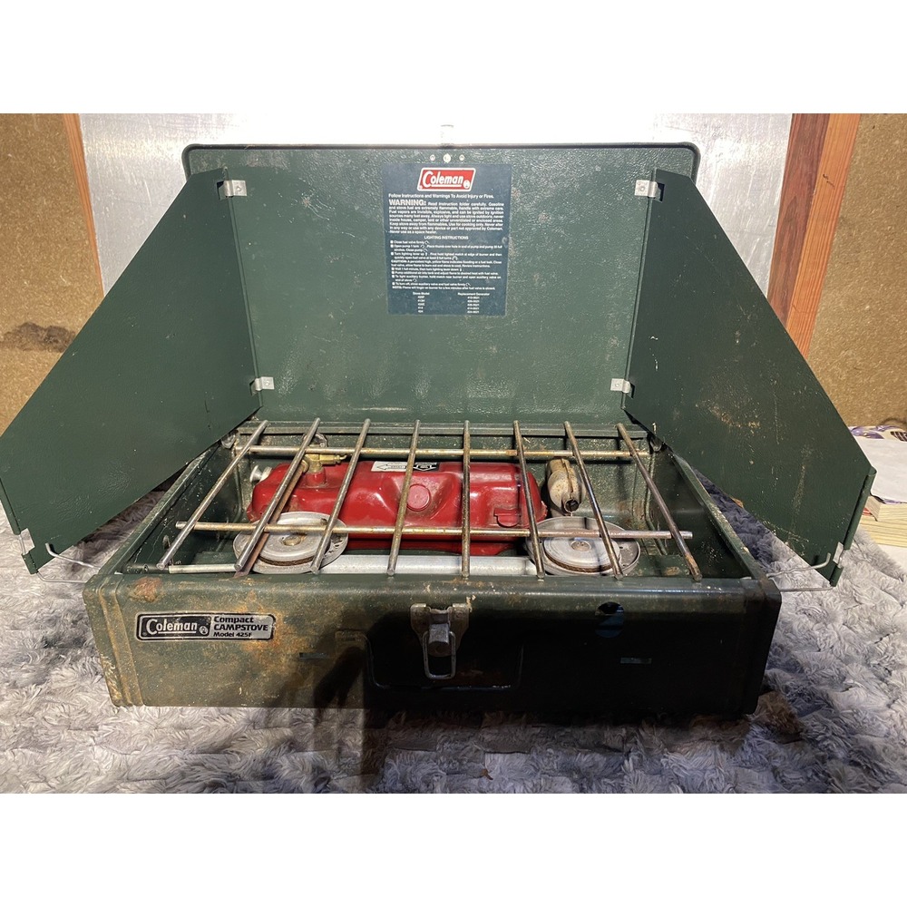 Coleman 425F Two Burner Gas Camp Stove - Vintage